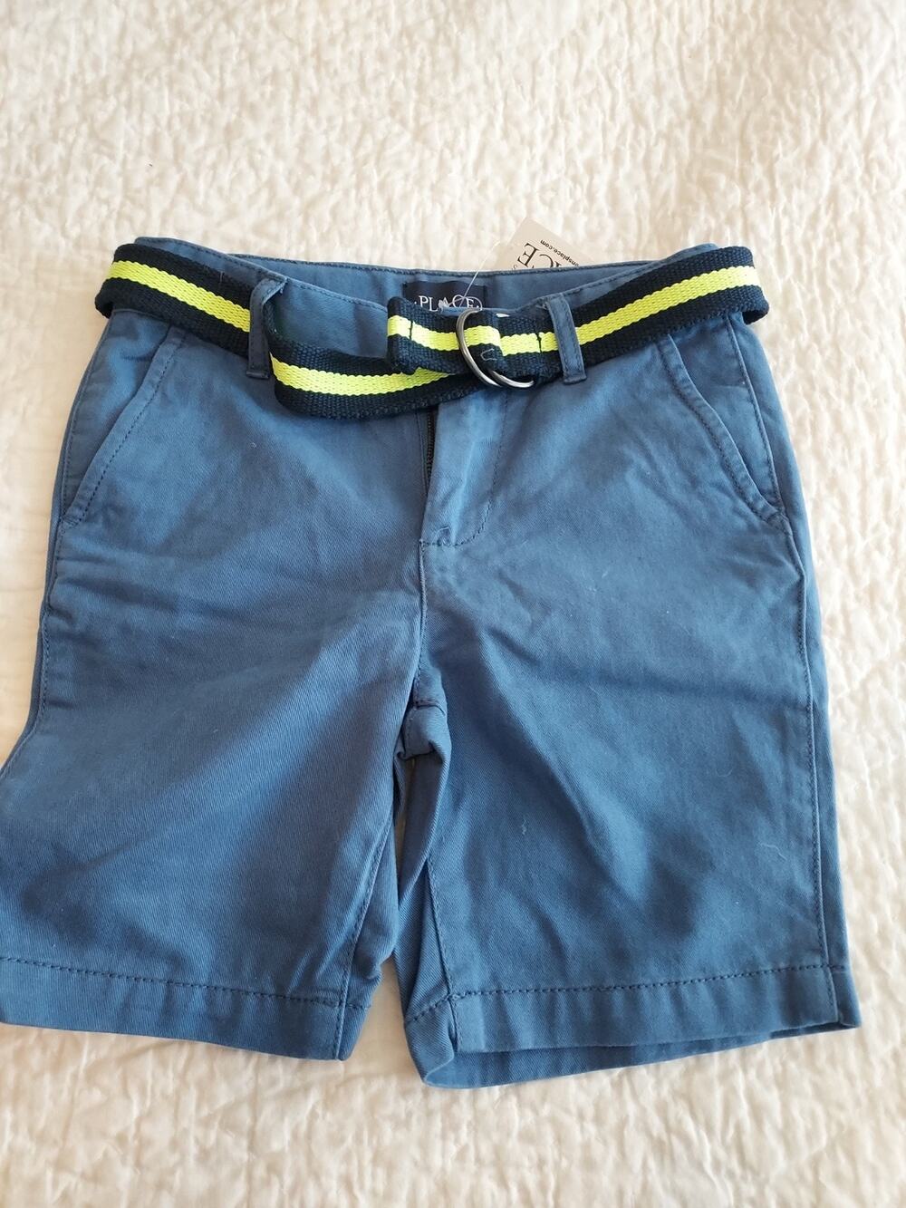 New Childrens Place size 5 Shorts Boys w/ included belt cotton blend 6 in inseam